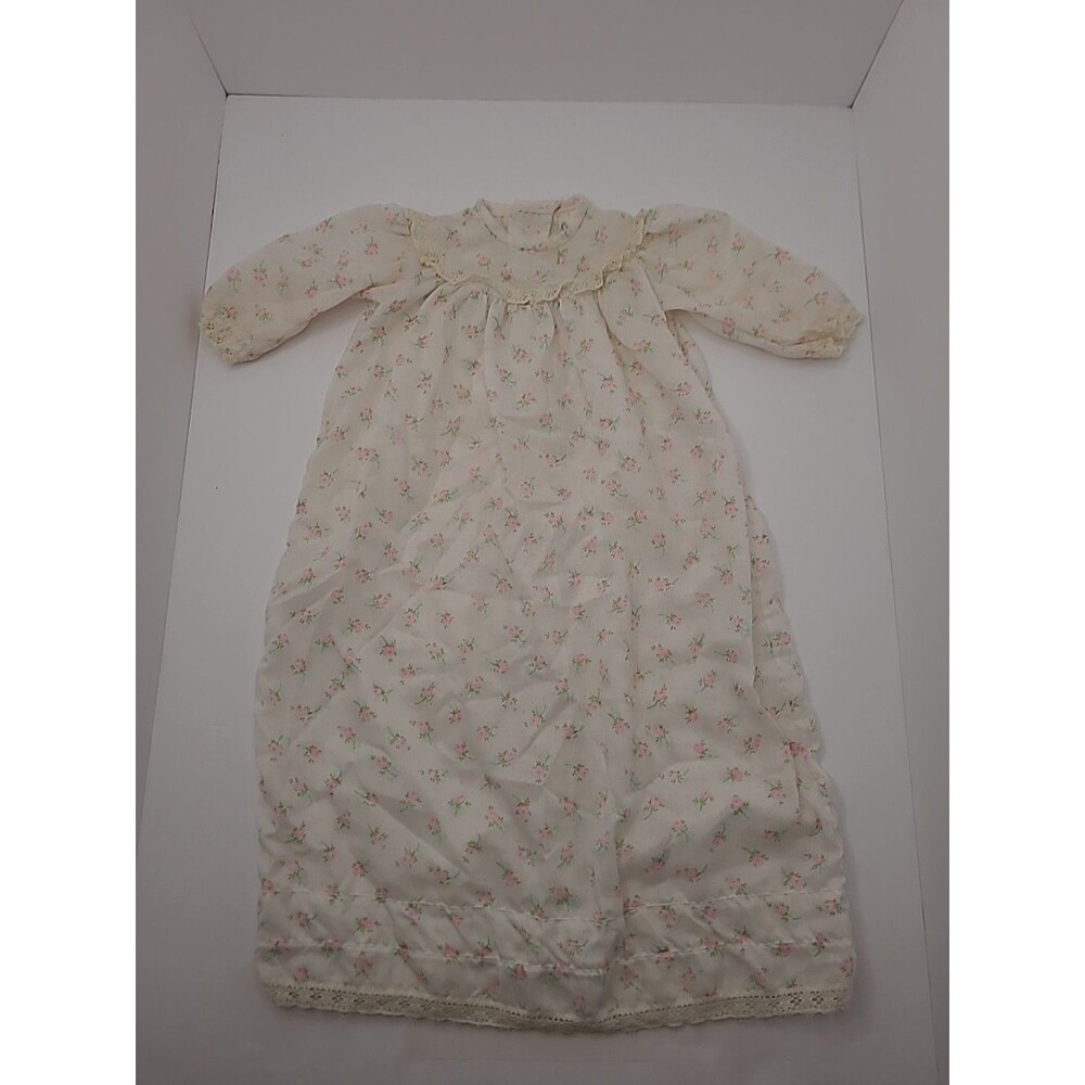 Vintage Isaacson Carrico Floral Infant Girl Pink White Sleeper Night Gown Size 0